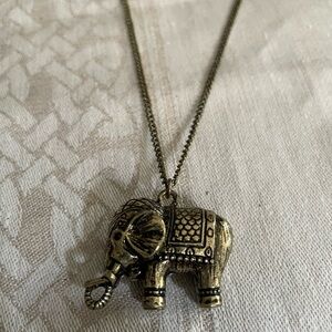 Gold Elephant Pendant Necklace